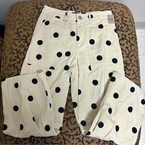 Who What Wear Polka Dot Cream Pants